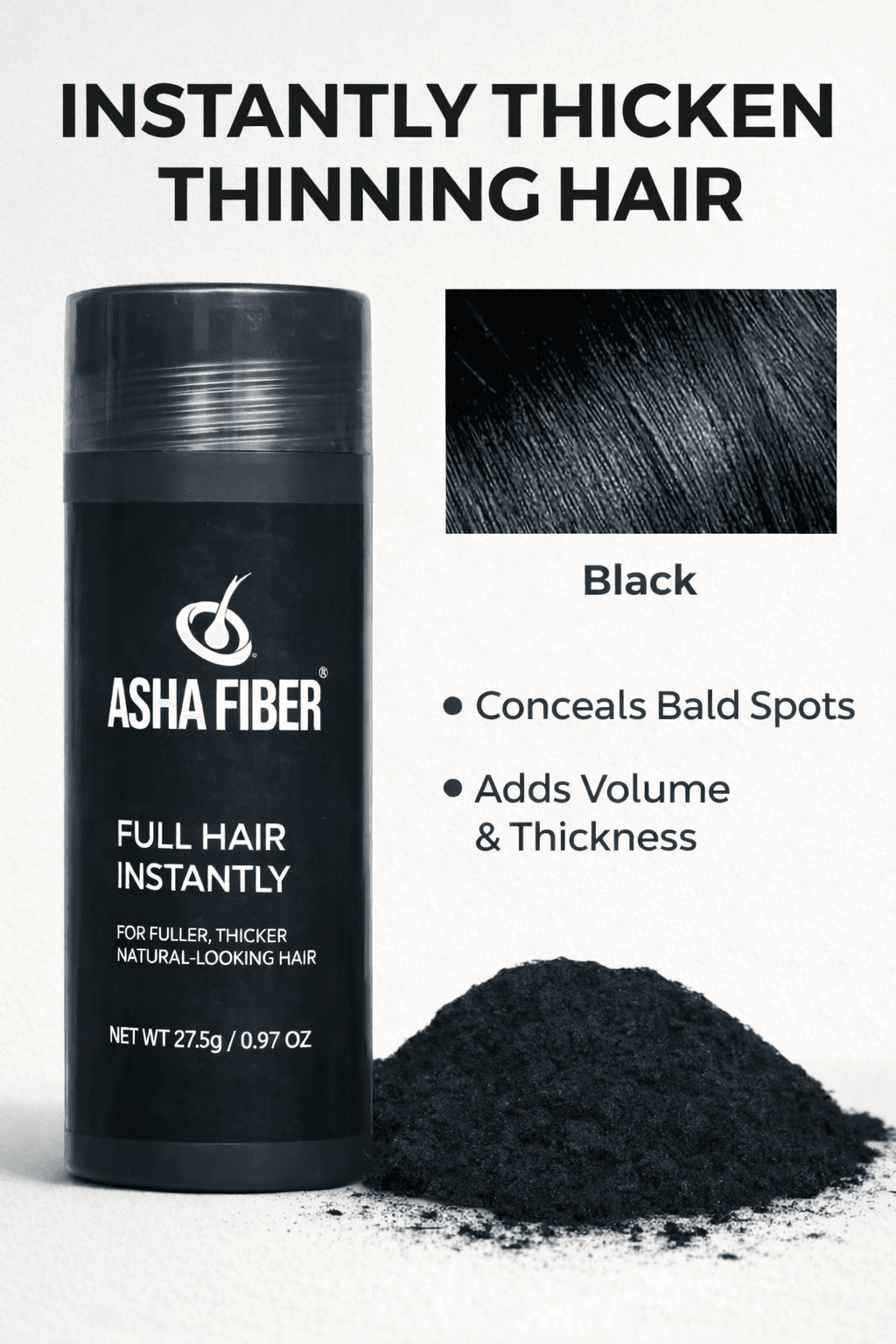 Asha Fiber Hair Thickening Powder